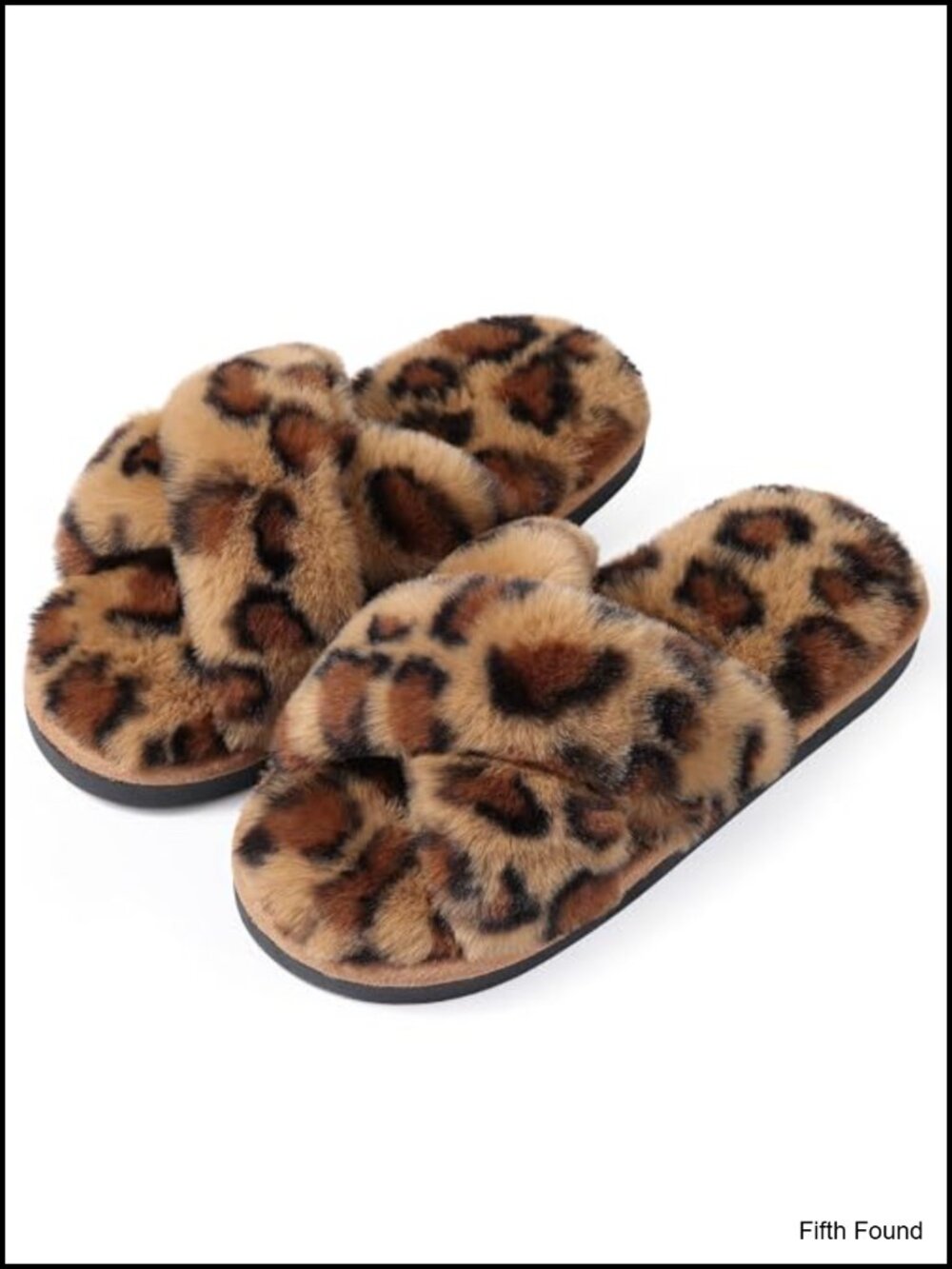 Memory Foam Fuzzy House Slippers for Women Faux Fur Cross Band Open Toe